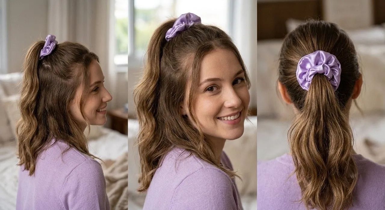 Kit com 3 Xuxinha Scrunchie de Cetim - Foto 2