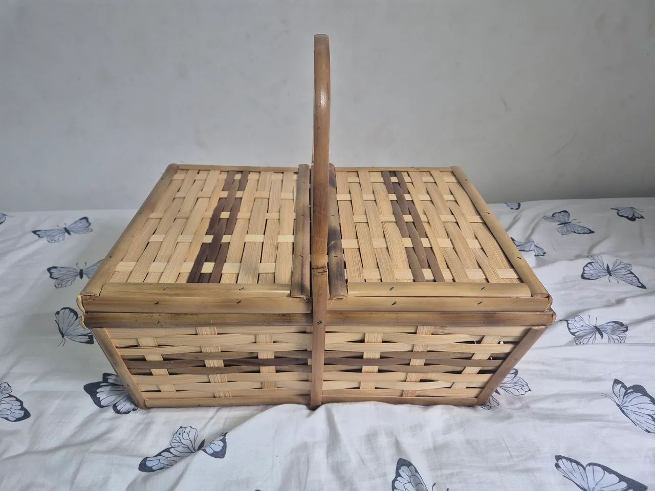 Cesta de piquenique em Bambu  - Foto 2