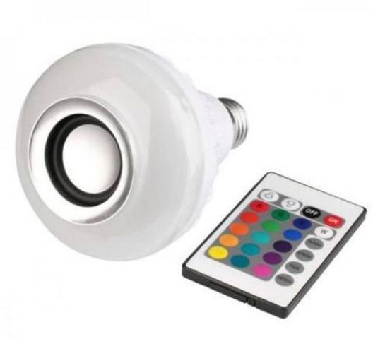 Lâmpada Multicolorido Led Com Caixa De Som Bluetooth 3w - Foto 2