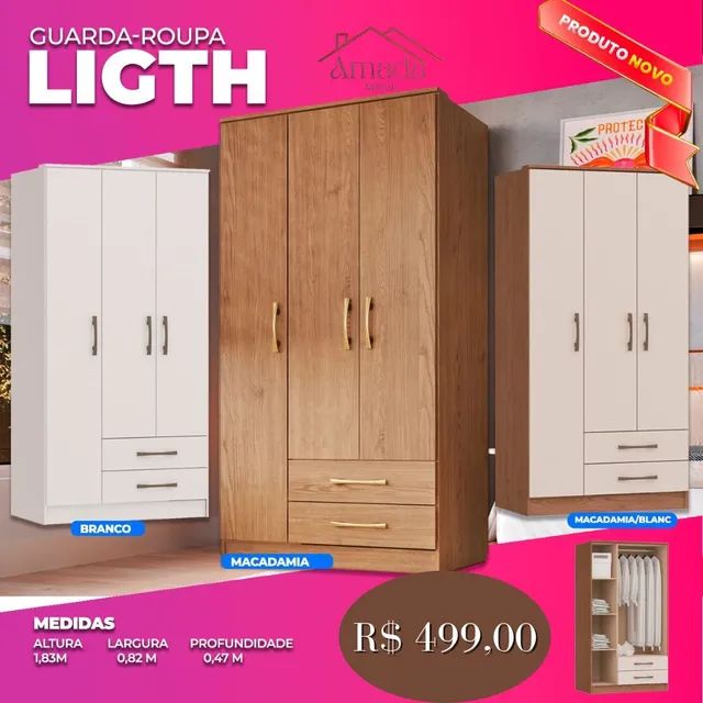 Guarda roupa solteiro 2232 , Entrega  em 3 dias  - Foto 4