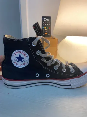 All star preto hot sale cano alto 36