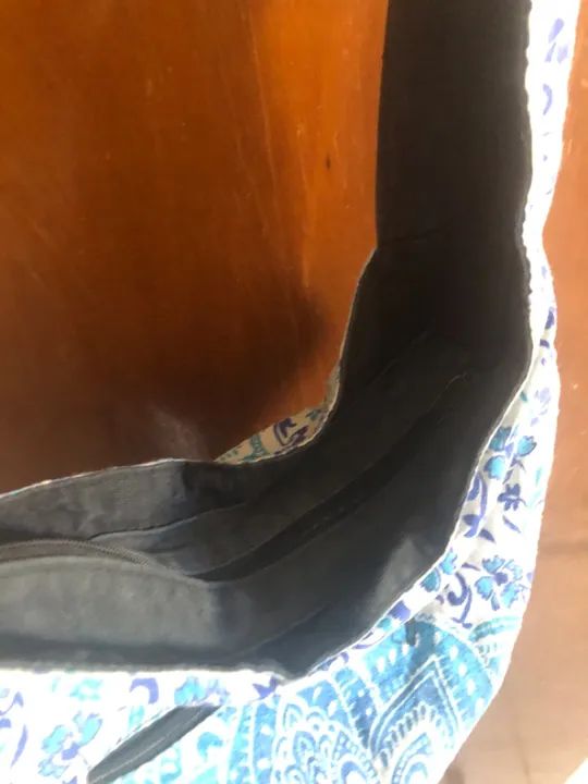 Bolsa azul de algodão  - Foto 4