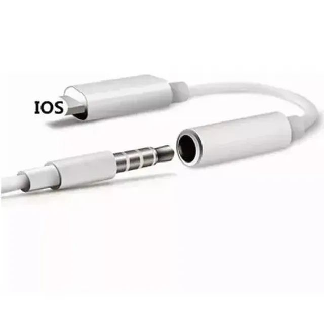 Cabo Adaptador De Audio P2 Para iPhone Ios Branco Loja Coimbra Computadores Entregamos - Foto 4