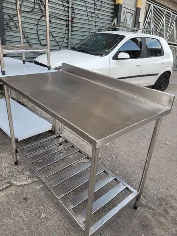 MESA INOX 304 COM PANELEIRO GRADEADO .  - Foto 2