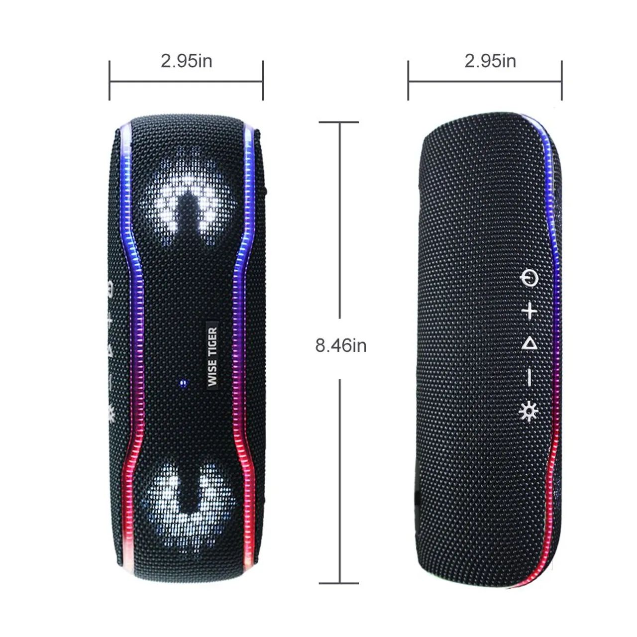 Caixa de som Wisetiger 25WRMS semi nova com leds rgb original 