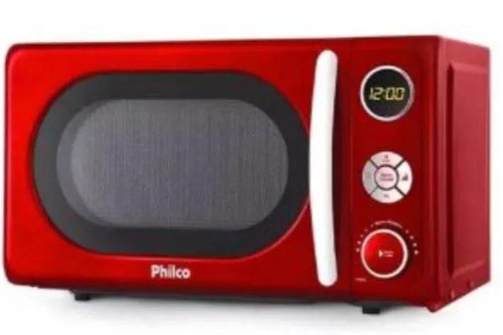 Micro-Ondas Philco Gourmet Retrô Vermelho 20L 1200W - Foto 5