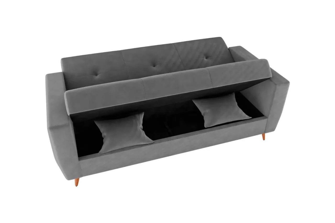 Sofá Cama com Baú Design Moderno r43 - Foto 2
