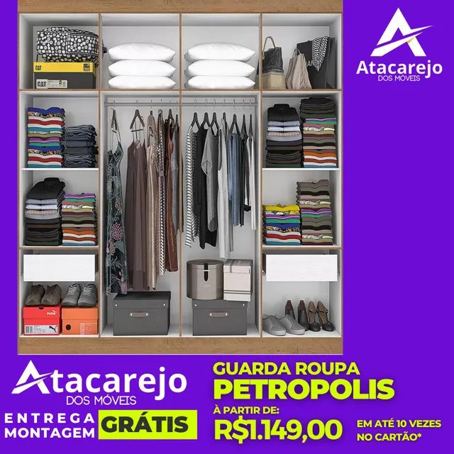 Guarda Roupa Casal Entrega e Montagem Grátis  - Foto 2