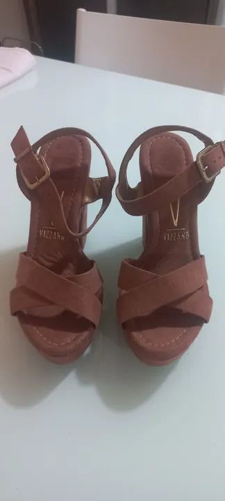 Sandália Alta Meia Pata Camurça n° 34 preta - Foto 4