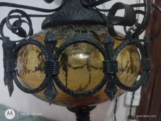 Lustre de alumínio antigo medieval  - Foto 5