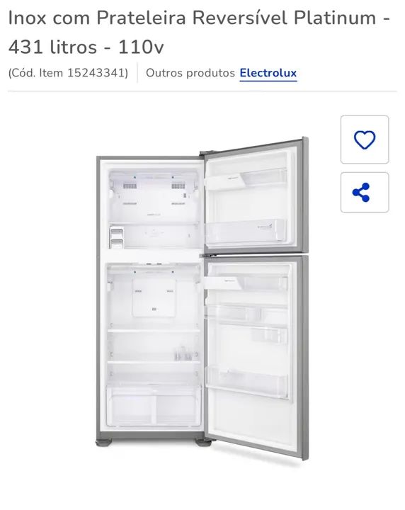 Geladeira INOX 412 litros Eletrolux maravilhosa  - Foto 3