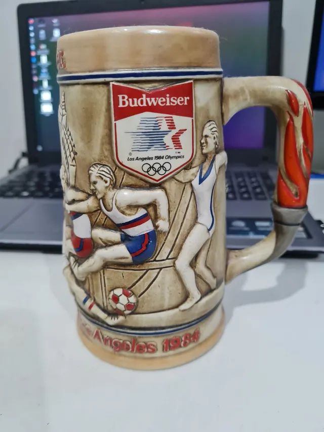 Varios (5) Canecos chopp ceramica budweiser strohs - Foto 3