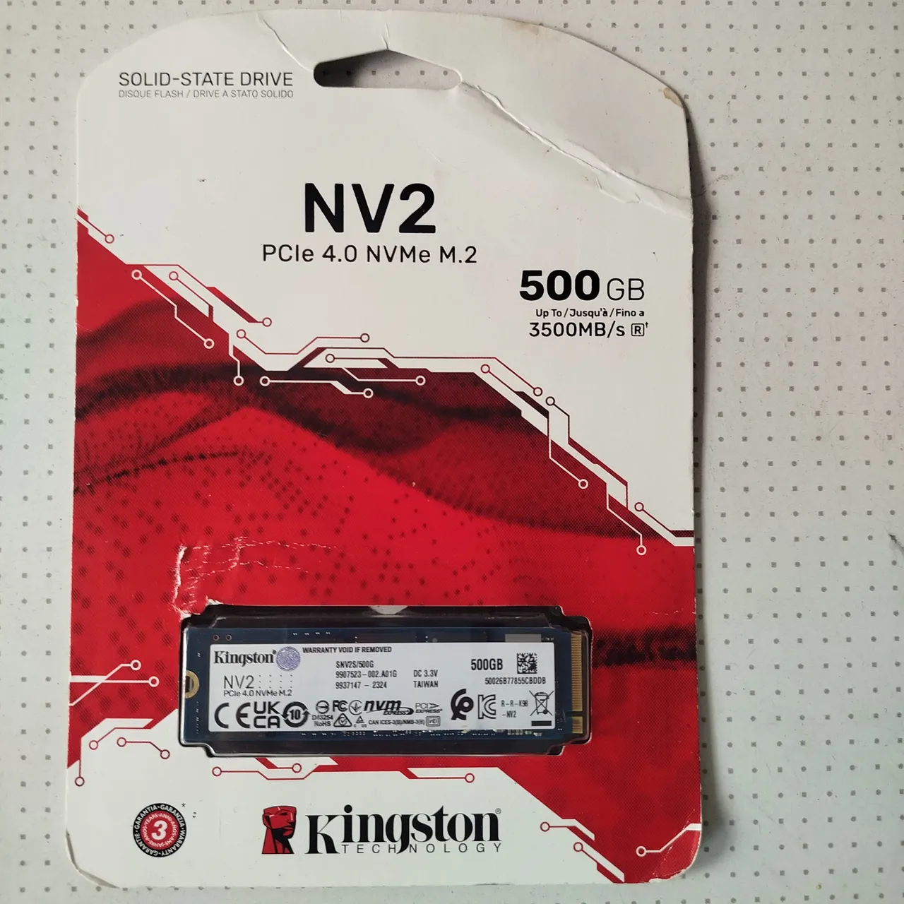 SSD Kingston NV2 500GB PCIe 4.0 NVMe M.2