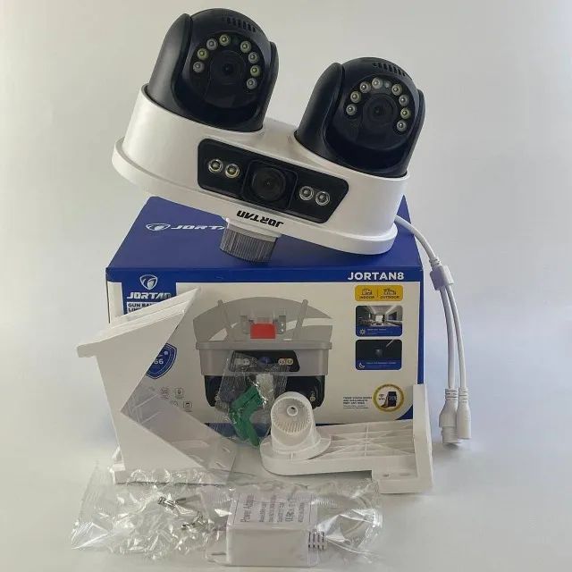 Câmera Tripla Segurança Inteligente Visão Noturna 360° Wifi Jortan8 - Foto 2