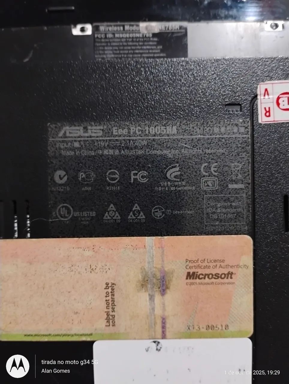 Netbook Asus EEPC defeito ( retirada de peças )  - Foto 4