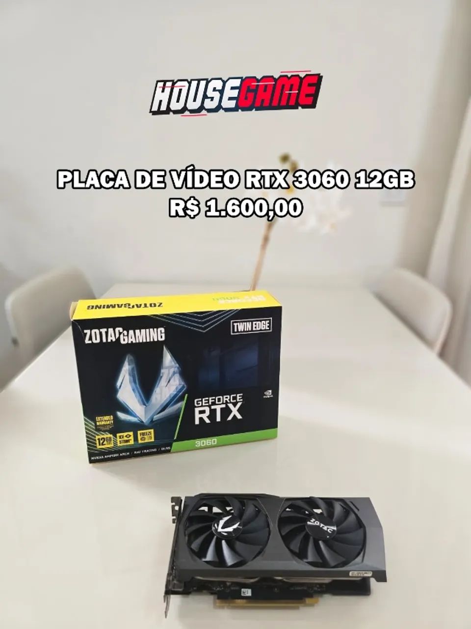 Placa de Vídeo 3060 12GB Zotac