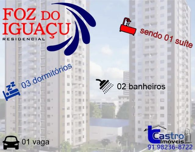 Foz do Iguaçu Residencial. 3/4. 1 ou 2 Vagas. G.A165