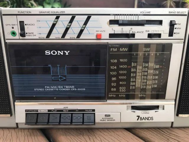 Rádio Microsystem Sony FM MWM SW 7 Band cassete gravador CFS-3000S - Foto 5