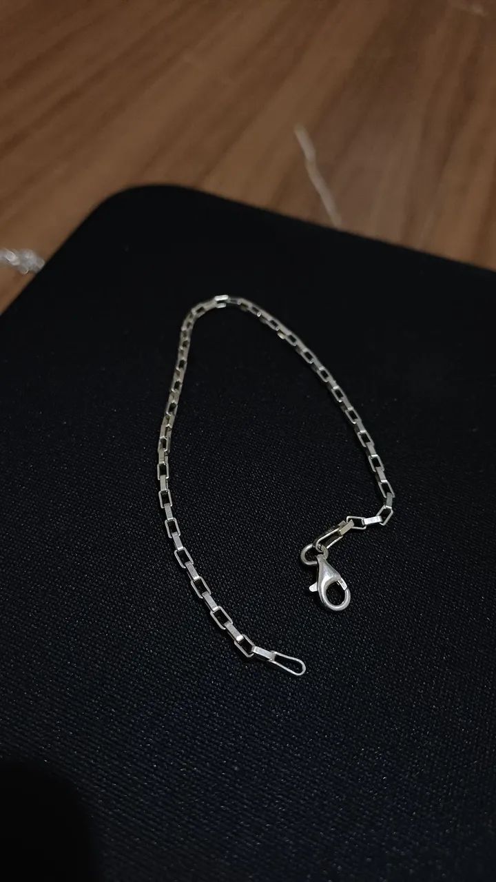 Pulseira em Prata - Modelo Elo Retangular Alongado  - Foto 2