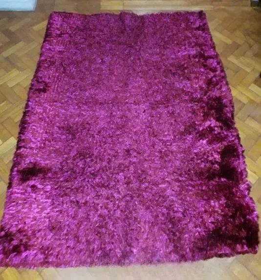 Tapete Felpudo Shaggy Rosa Mesclado Retangular Tamanho 2.00 x 1.50