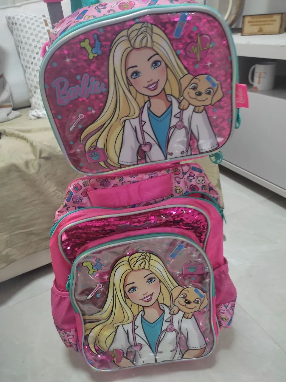 Mochila infantil feminina com rodinhas 