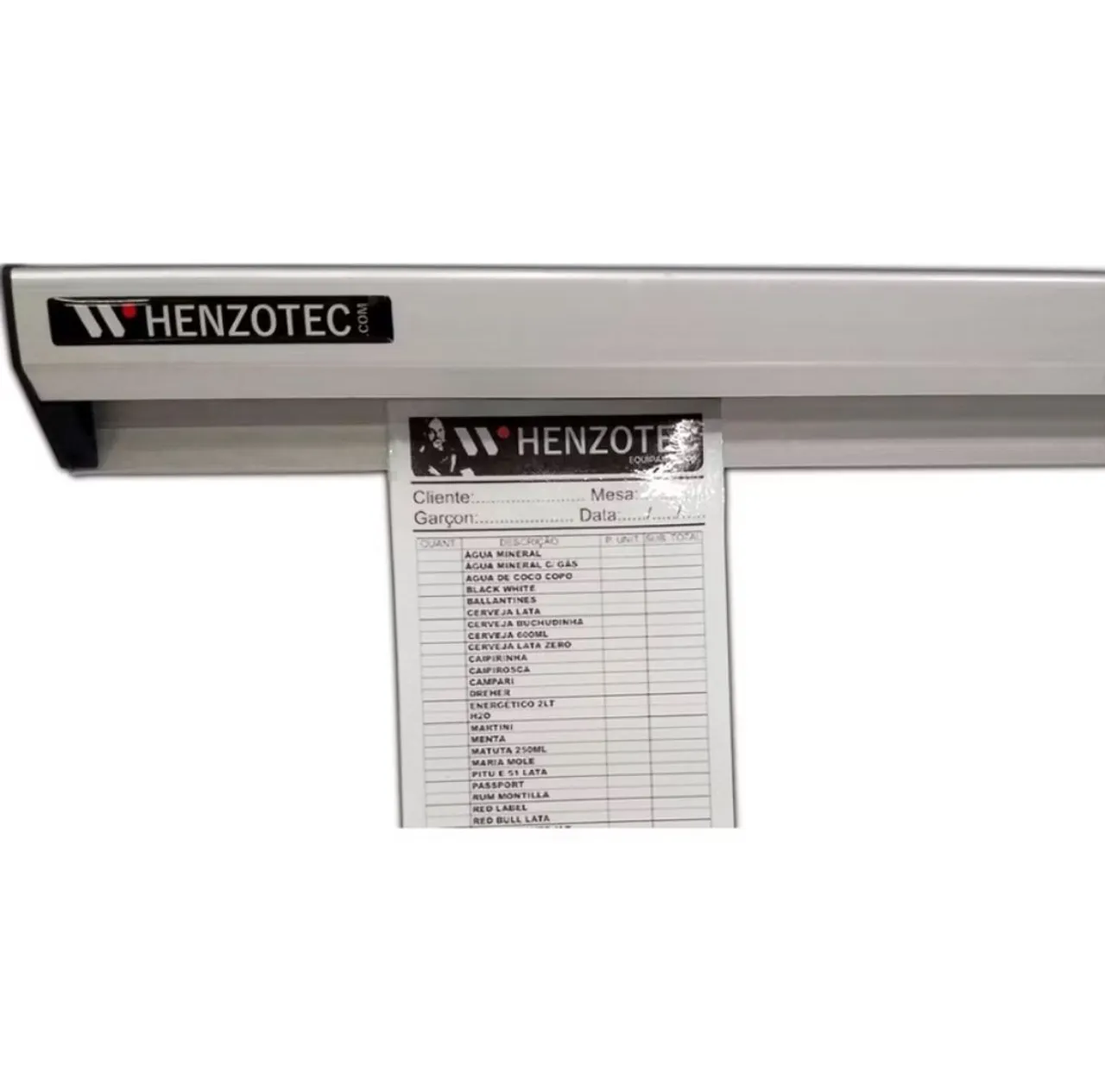 Porta comandas de Bar ou Restaurante (100cm) alumínio - Henzotec