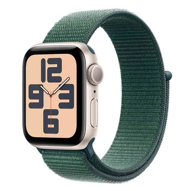 Apple Watch SE 2° Geração (40 mm) Estelar/Pulseira Esportiva Verde-Lago - Foto 2