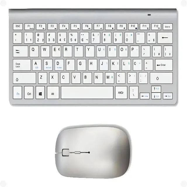 Teclado E Mouse Usb Sem Fio Wireless Pc Notebook Bm-t12 Compacto Slim 80% Kit - Foto 3