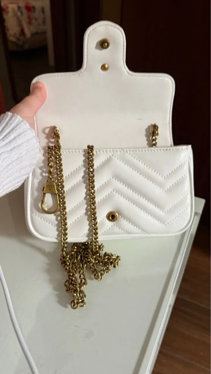 Bolsa transversal feminina courino branca - Foto 3