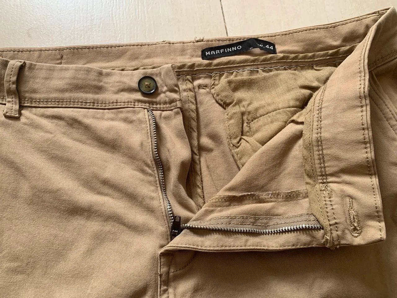 Bermuda beige MARFINNO - tecido pesado - Foto 3