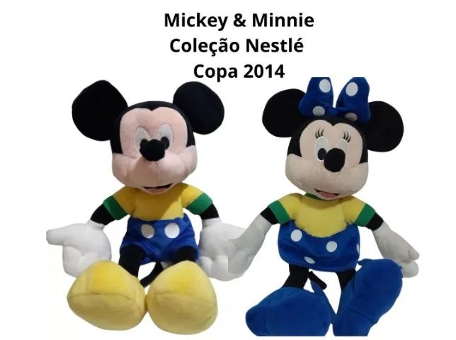 Pelúcias Mickey e Minnie Mouse - Nestle Copa do Mundo 2014 - Novo - Original