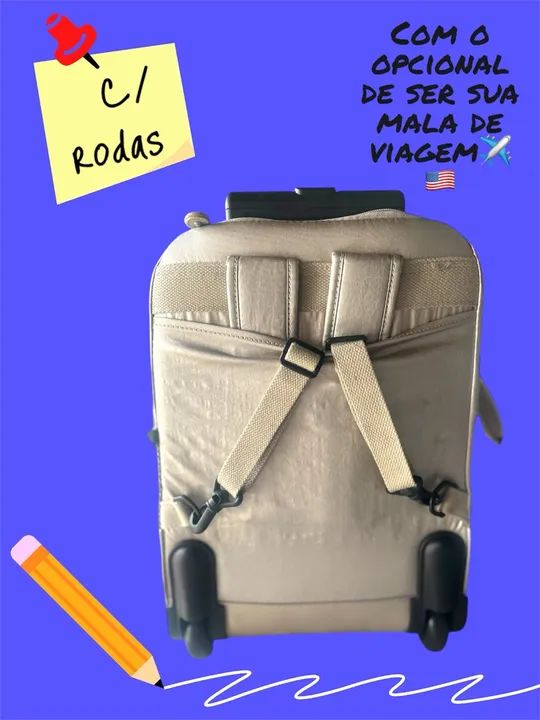 Mala Kipling - Cinza - Nova- importada - Foto 3