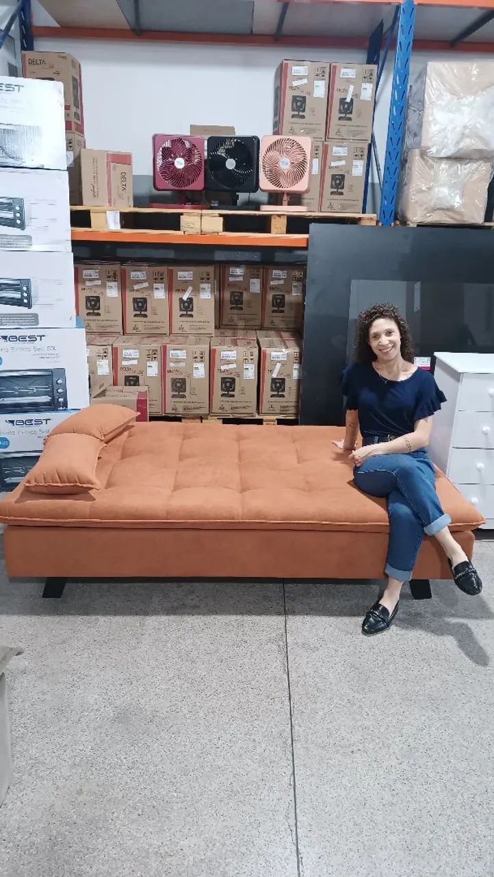 Sofá cama moderno (pronta entrega) opções de cores - Foto 3