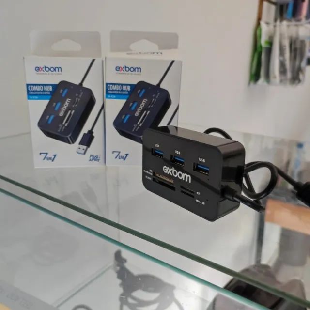 Hub USB com leitor de cartão de memória - Novo - Foto 5