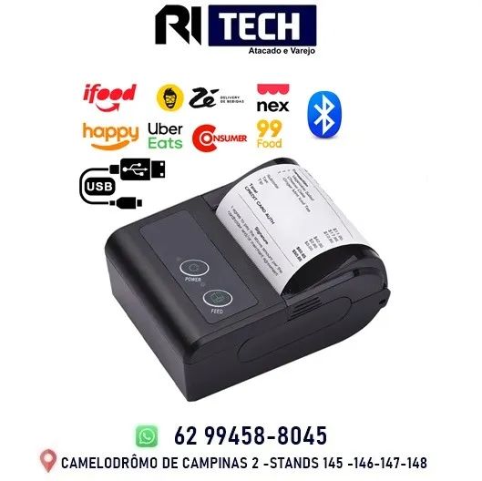 Impressora Termica Bluetooth Cupom Pedidos Portatil Compativel Android Bluetooth Windows