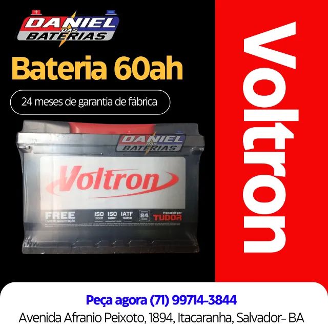 Bateria de carro Voltron 60 amperes, Voltron é da Tudor