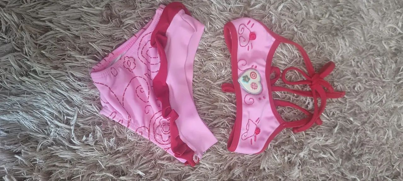 Biquíni infantil menina - veste 6 a 18 meses