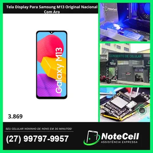 Tela Display Para Samsung M13 Original Nacional Com Aro- Instalação Expressa Em 30 Min!