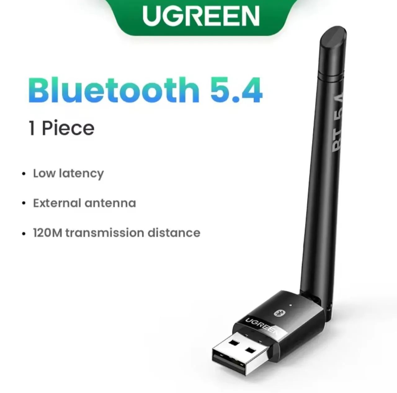 Dongle Adaptador Bluetooth 5.4 UGREEN, 120M de alcance, antena externa