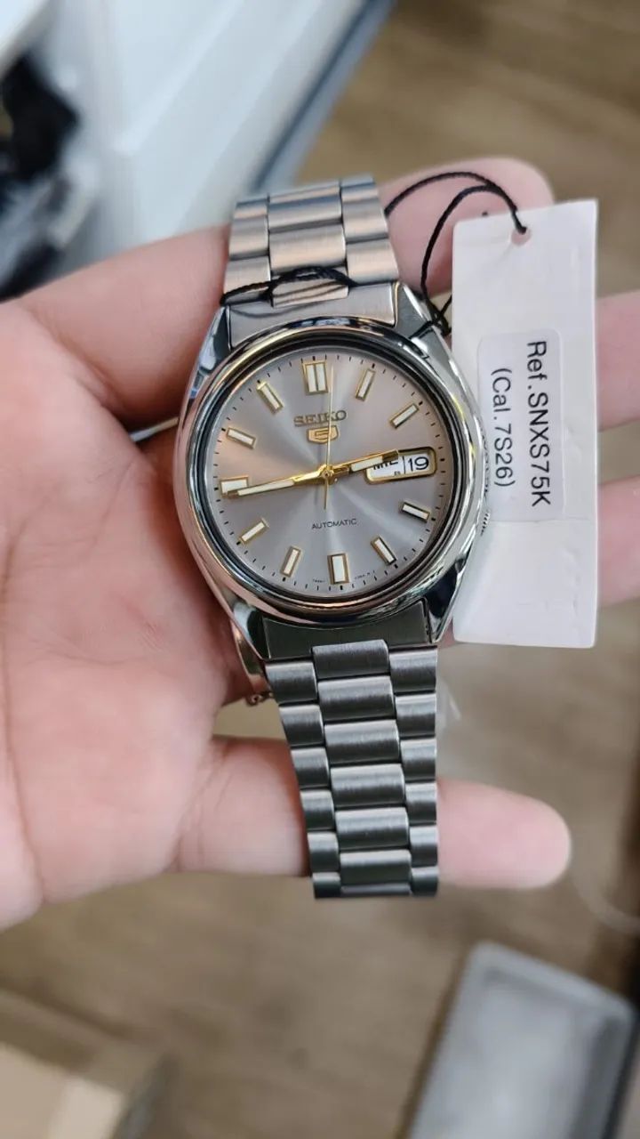 Relógio Seiko 5 Automático Snxs75k (cal.7s26) 37mm Novo Original - Foto 2