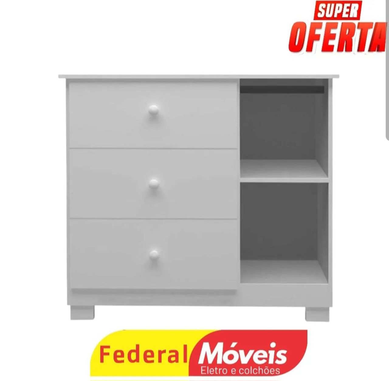 Cômoda com 3 Gavetas e 1 Porta - Nova e Cheia de Estilo! - Foto 2
