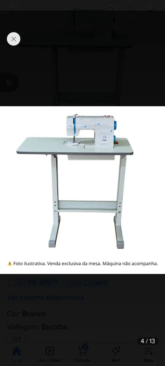 Mesa para máquina de costura 