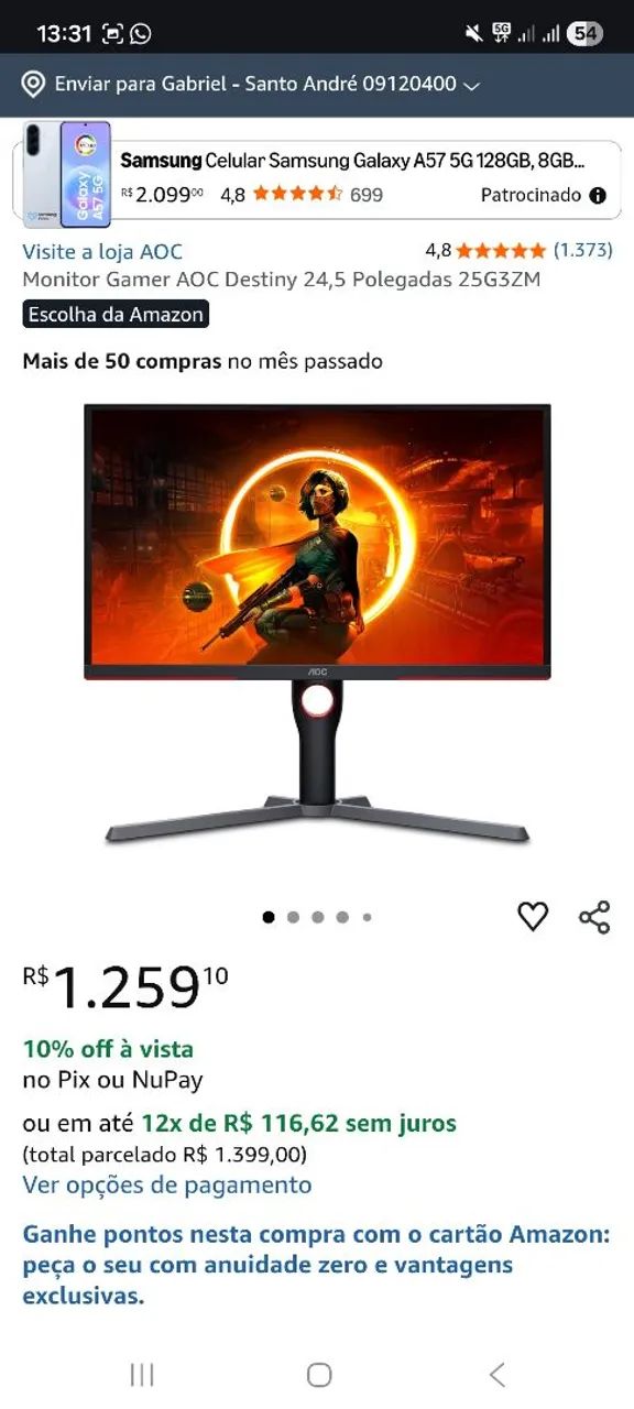 AOC 24P 240HZ - Foto 3
