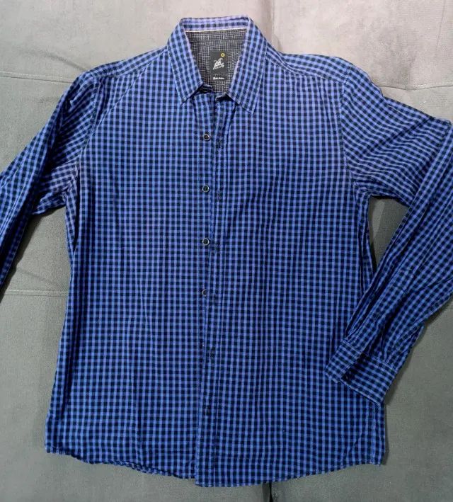 Camisa com linda padronagem, 100% algodão da camisaria Vila Jeans