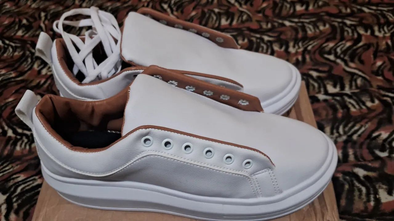 Tênis Casual Masculino Branco - Foto 4