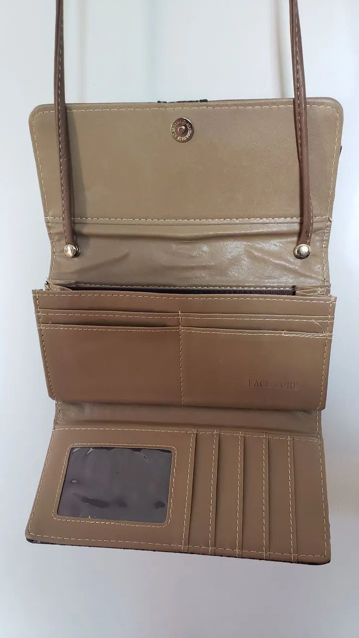 BOLSA CARTEIRA LACE LORE COURO CROCO  - Foto 4