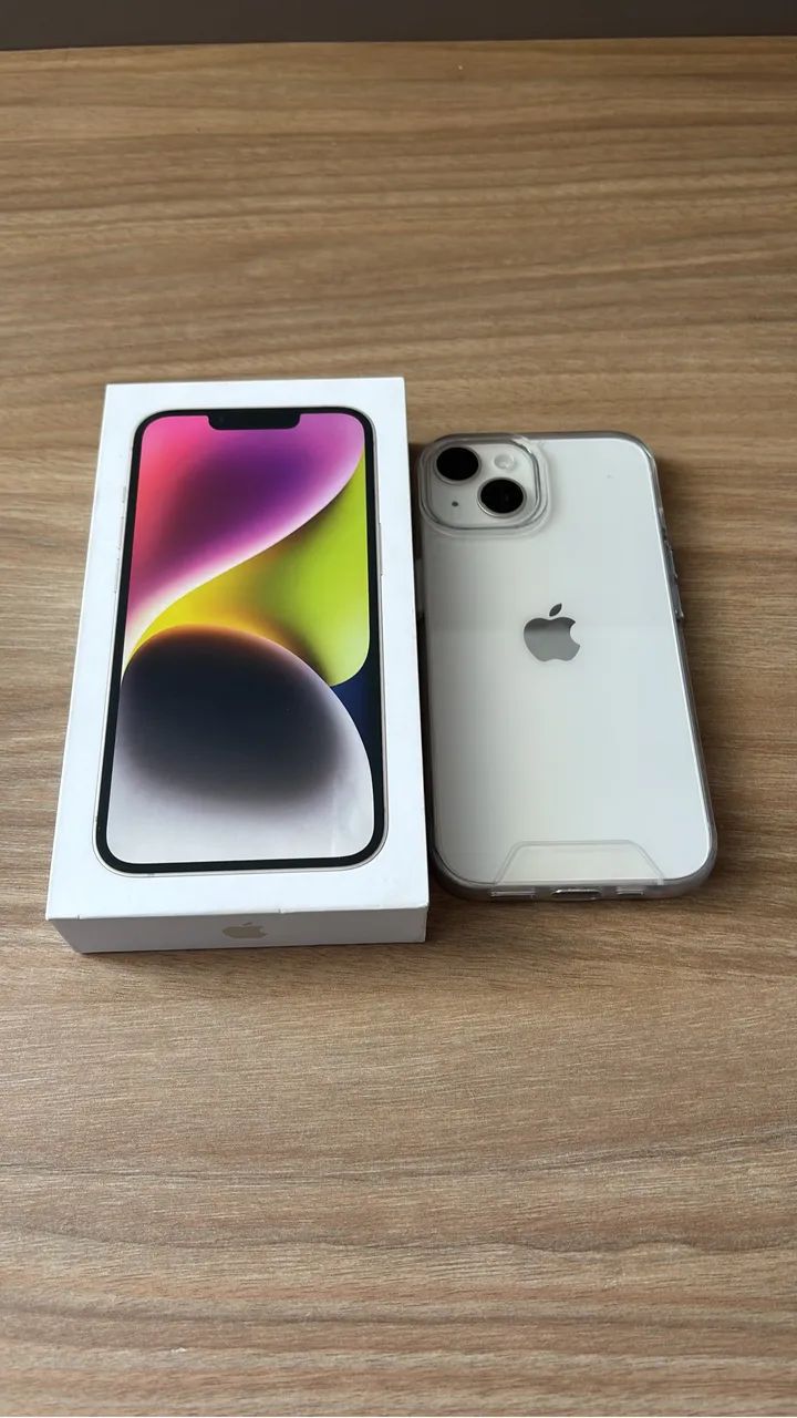 iPhone 14, 256 GB, Branco, Novo