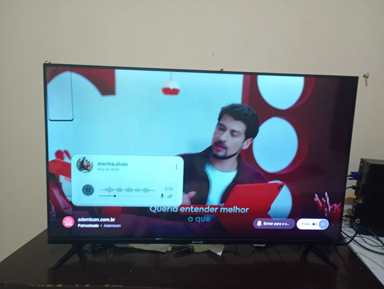 SmartTV Android 43 polegadas com nota com caixa bem 'ova