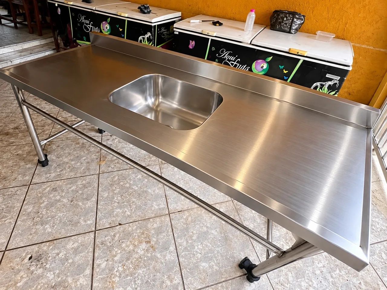 Pia Industrial Inox 1,80m com Cuba - Móvel - Foto 3