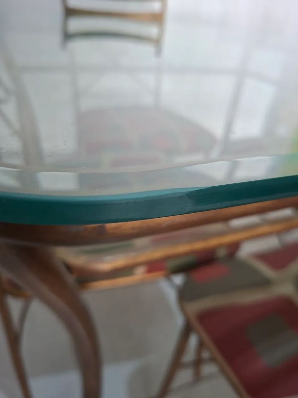 Mesa 4 lugares tampo de vidro. - Foto 5